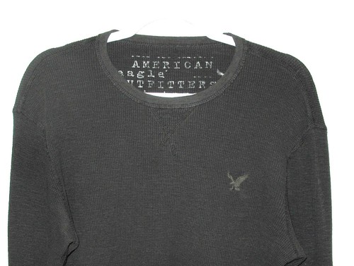 Suéter Pullover American Eagle Vintage Fit Para Hombre Talla M Negro 100% Algodón Bonito - Imagen 2 de 9