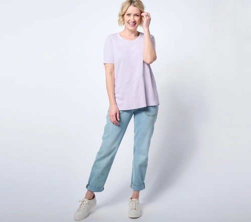 AnyBody kuscheliges Strickoberteil asymmetrisch gerippter Saum A689696 QVC - Bild 5 von 10