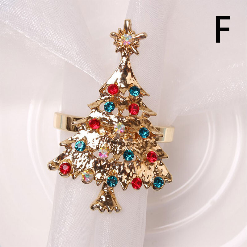 Christmas Napkin Ring Holders Xmas table Decoration for home Metal reindeer >` - Picture 8 of 14