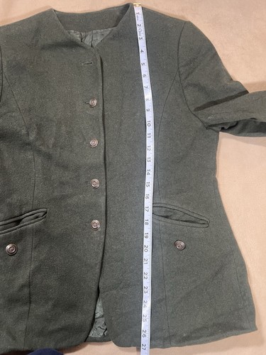 Vintage Coat l Marks And Spencer Preppy Army Green Petite UK Sz 14 - Picture 6 of 11