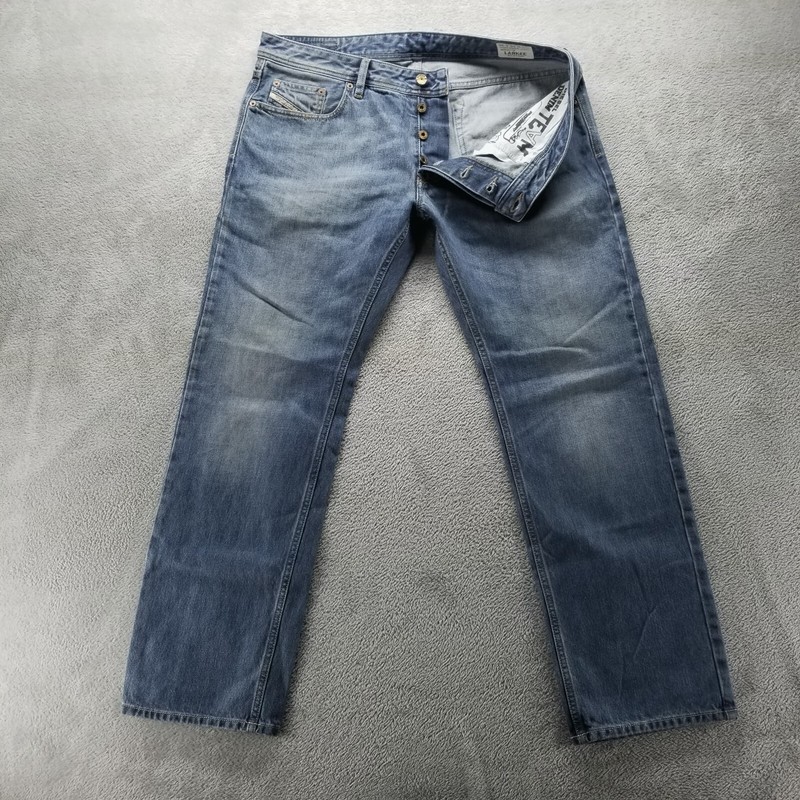 Diesel Jeans Men 36x30 Blue Larkee Straight Button Fly Medium Wash Premium Denim Diesel Jeans Men 36x30 Blue Larkee Straight Button Fly Medium Wash Premium Denim
