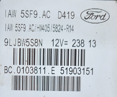 CENTRALINA MOTORE ECU "VERGINE" 5SF9.AC HW405 51903151 FORD KA - Foto 3 di 3