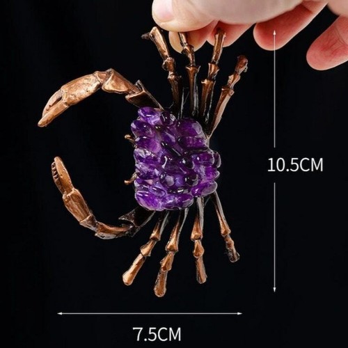 1 pieza Amatista Grava Cangrejo Reiki Curativo Equilibrio Energético Acuario Decoración Regalo - Imagen 4 de 10