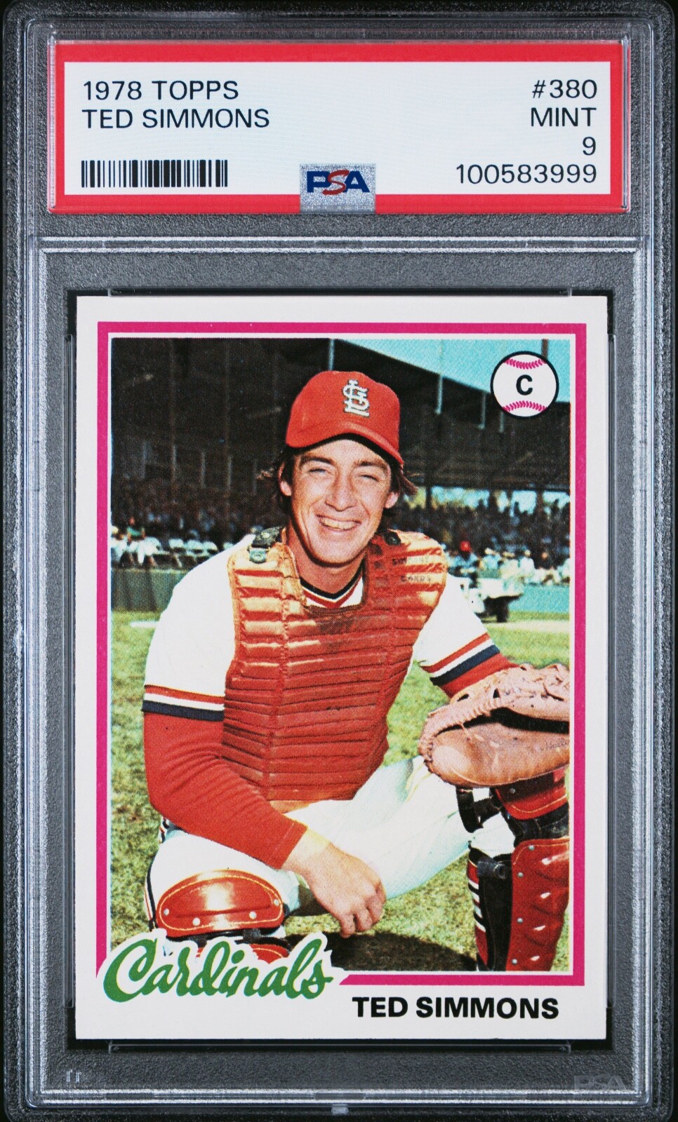 TED SIMMONS 1978 TOPPS BASEBALL CARD #380 PSA 9 MINT GRADED HOF .