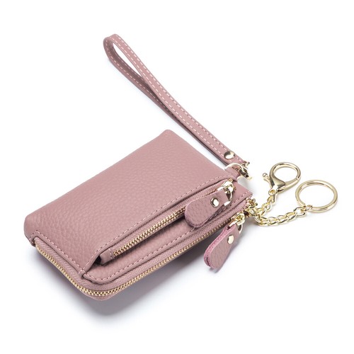 Mujeres Cartera con Cremallera Cuero Real Pequeño Bolso sin asas Portatarjetas Muñequera Cartera Bolso de mano EE. UU. - Imagen 10 de 19