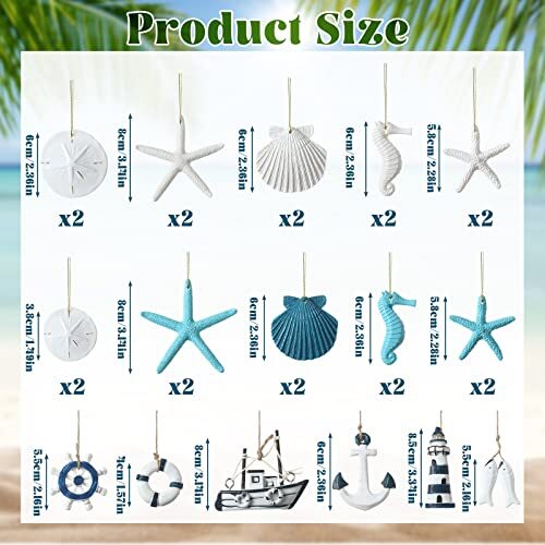 Jetec 26 Pcs Resin Starfish Ornaments Bulk Beach Wedding Bathroom Wall Decor - Picture 4 of 7