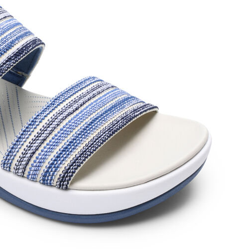 Women Walking Sandals Lightweight Soft Footbed Low Wedge Comfort Flat Sandals - Picture 32 of 50