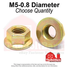 M6-1.0 Class 8 Hex Flange Nuts Zinc Yellow Coarse Thread (Pick Quantity)