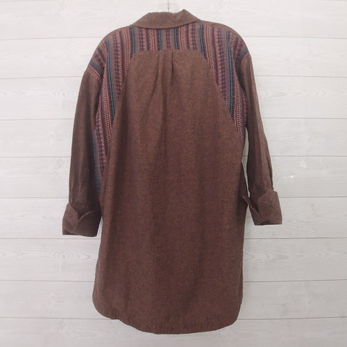 Oddi Hemd klein Western Boho Stickerei Knopfleiste Taschen Oversize Shacket braun - Bild 3 von 9