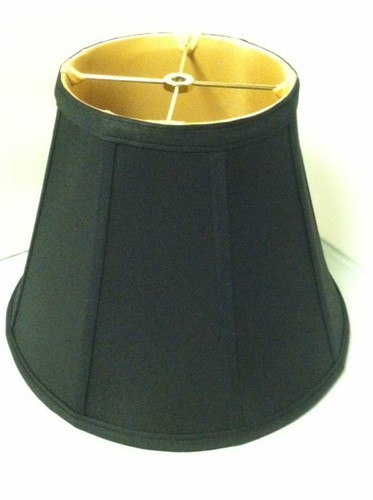 9.75" Tall Empire Anna Black Gold Liner Lampshade Empire Fabric Lamp Shade . - Picture 3 of 5