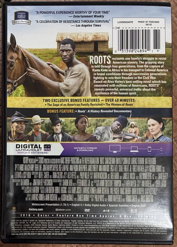 Roots: Your Name Is Your Shield (DVD 3-Disc Set + Digital) History Channel - Picture 2 of 2