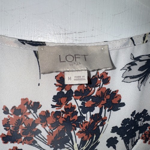 Ann Taylor Loft Damen mehrfarbig Blumen ärmellos Bluse Shirt Tank Top Gr. M - Bild 3 von 6