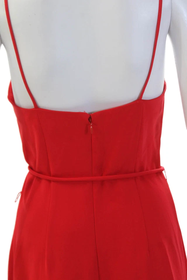 Maxi Vestido Rojo Amanda Uprichard Para Mujer Sin Mangas Cuello Cuadrado Talla PP Foto 4 de 4