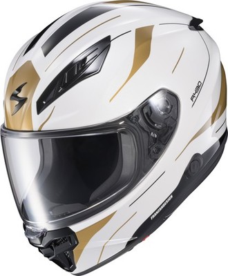 SCORPION EXO - R430 Full Face Helmet Cutlass White/Gold 2x | 43-3117