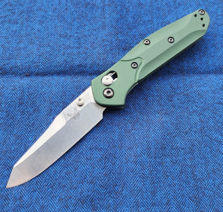 Benchmade 945 Mini Osborne CPM S30V Blade Green Aluminum Handle Pocket Knife