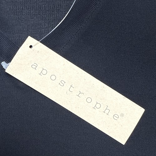Apostrophe Woman’s Top Size Large Solid Black V-Neck Short Sleeve NWT - 第 11/12 張圖片