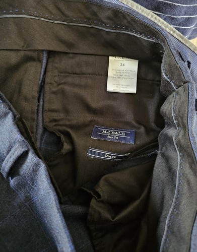 M.J. Bale Navy Check tailored suit. Jacket 42, Trousers 34 Slim Fit. - Picture 6 of 9
