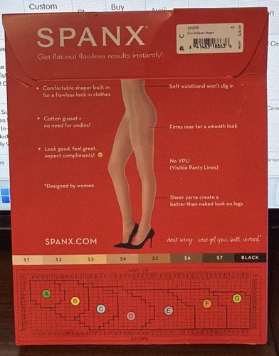 SPANX Shaping SHEERS Pantyhose Size C High-Waisted Sheer S2 15 Denier Leg 20211R - Picture 2 of 7
