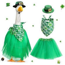 3pcs St. Patrick's Porch Goose Outfits for 23" Lawn Goose Four Leaf Clover