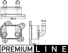 MAHLE Ölkühler Motoröl PREMIUM LINE CLC 168 000P für X01 OPEL ASTRA CORSA COMBO