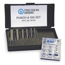 GRAINGER APPROVED 40105 Punch and Die Set,9pc,Tool Steel 3L759