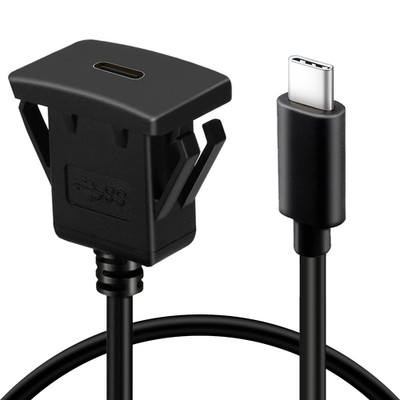 Square Type C 3.1 Car Flush Mount Cable USB C 3.1 Panel Mount Male to Female Ext