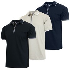 Men  s Modern Fit Polo Shirt with Zip Placket SIZE- S-2XL FREE SHIPPING