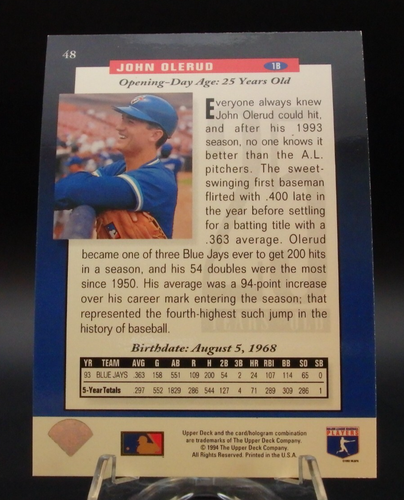 1994 Upper Deck The Future Is Now #48 John Olerud MINT - Bild 2 von 2