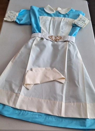 Nurse Costume 50s uniform old white and sky blue the belt Watch not included - Picture 8 of 18