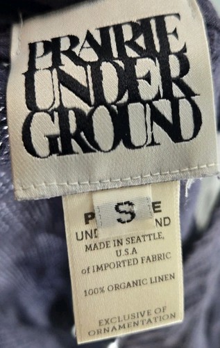 Prairie Underground Women's Top Small Blue Woven Organic Linen Tunic Tank - Picture 7 of 7