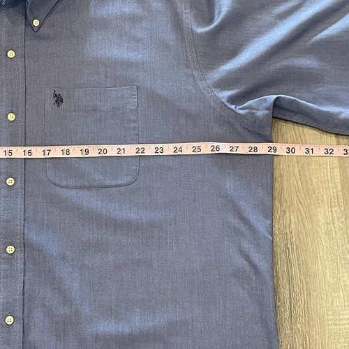 U.S. Polo Assn. Men’s Long Sleeve Button-up Dress Shirt Blue 2XL - Picture 3 of 8
