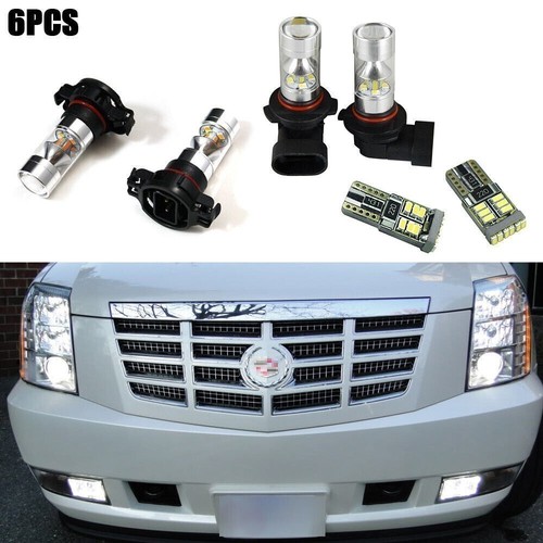 Combo de 6 bombillas antiniebla LED DRL blancas para Cadillac L 2007-2014 - Imagen 2 de 11