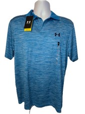  55 Men's Under Armour Golf Performance 3.0 Heather Polo - Ethur Blue - Medium