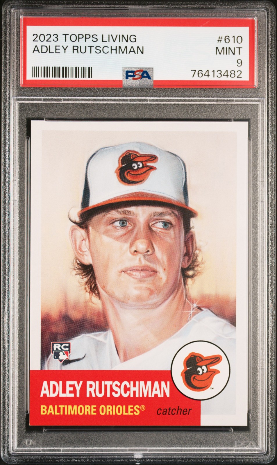 2023 TOPPS LIVING #610 ADLEY RUTSCHMAN ROOKIE RC PSA 9