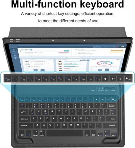 IVEOPPE Coque Clavier pour Lenovo Tab P12 12.7" 2023, UK Disposition Clavier pour Tab - Photo 6/7