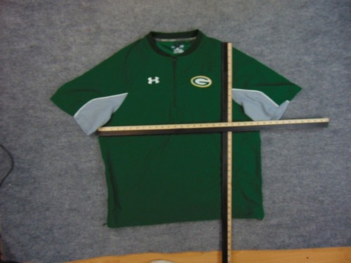 Green Bay Packers Sweater Mens Large Green Quarter Zip Under Armour - Picture 6 of 9
