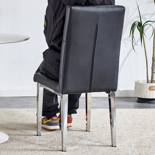 Black Armless Dining Chairs: 8-Piece Set - Picture 13 of 17