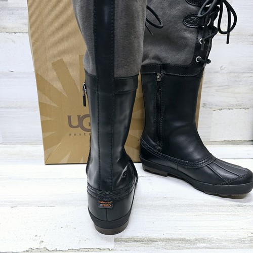 UGG Australia Women's 6 Boots Black Belcloud Waterproof Duck 3228 $295 NEW - Picture 7 of 10