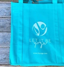 5  pack cloth GROCERY BAG - TEAL - Recyclable Shopping Tote - NEW