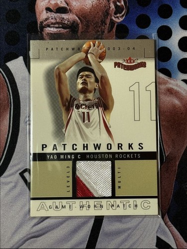 2003-04 Fleer Patchworks Game Worn Patch Multi Color Yao MIng 026/050 Houston - Picture 1 of 2