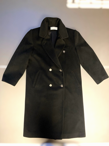Forecaster of Boston Women’s Black  Wool Trench Overcoat Long Winter Coat Size 6 - Picture 3 of 13