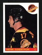 Patrik Sundstrom Signed 1985-86 Topps Card 115 Vancouver Canucks