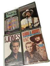 Lot of 4 Vintage Country Cassette Tapes George Jones George Strait Paycheck