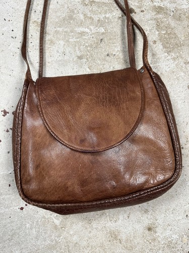 Vintage Handtasche 90er Jahre braun Echtleder selten nützlich - Bild 4 von 12