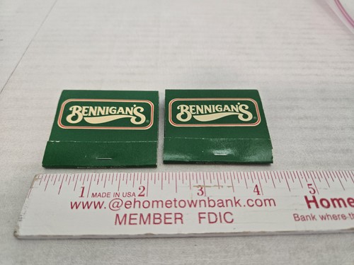 2 Bennigan's Restaurant Embossed Full Unstruck Vintage Matchbook FREE SHIPPING - Picture 1 of 4