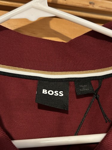 New Men's Hugo Boss Burgundy Short Sleeve Pallas Polo Golf Shirt Big Tall 4XT - Picture 4 of 6