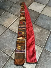 Priest Stole Guatemalan Design Red Insides 100 Inches