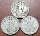 (3) 1917 D and 1917-S Obverse Mintmark Walking Liberty Half Dollars GOOD