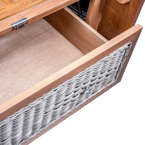 Webavita Strandkorb Bali Grau aus Mahagoni - Bullauge 2-Sitzer Volllieger - Bild 6 von 9