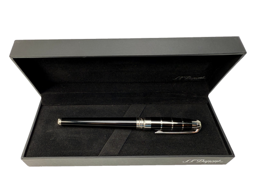 S.T. DUPONT OLYMPIO SQUARE BLACK CHINESE LACQUER ROLLERBALL PEN AND PEN POUCH - Picture 19 of 22